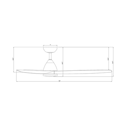 Skylark Outdoor LED Ceiling Fan - line drawing.