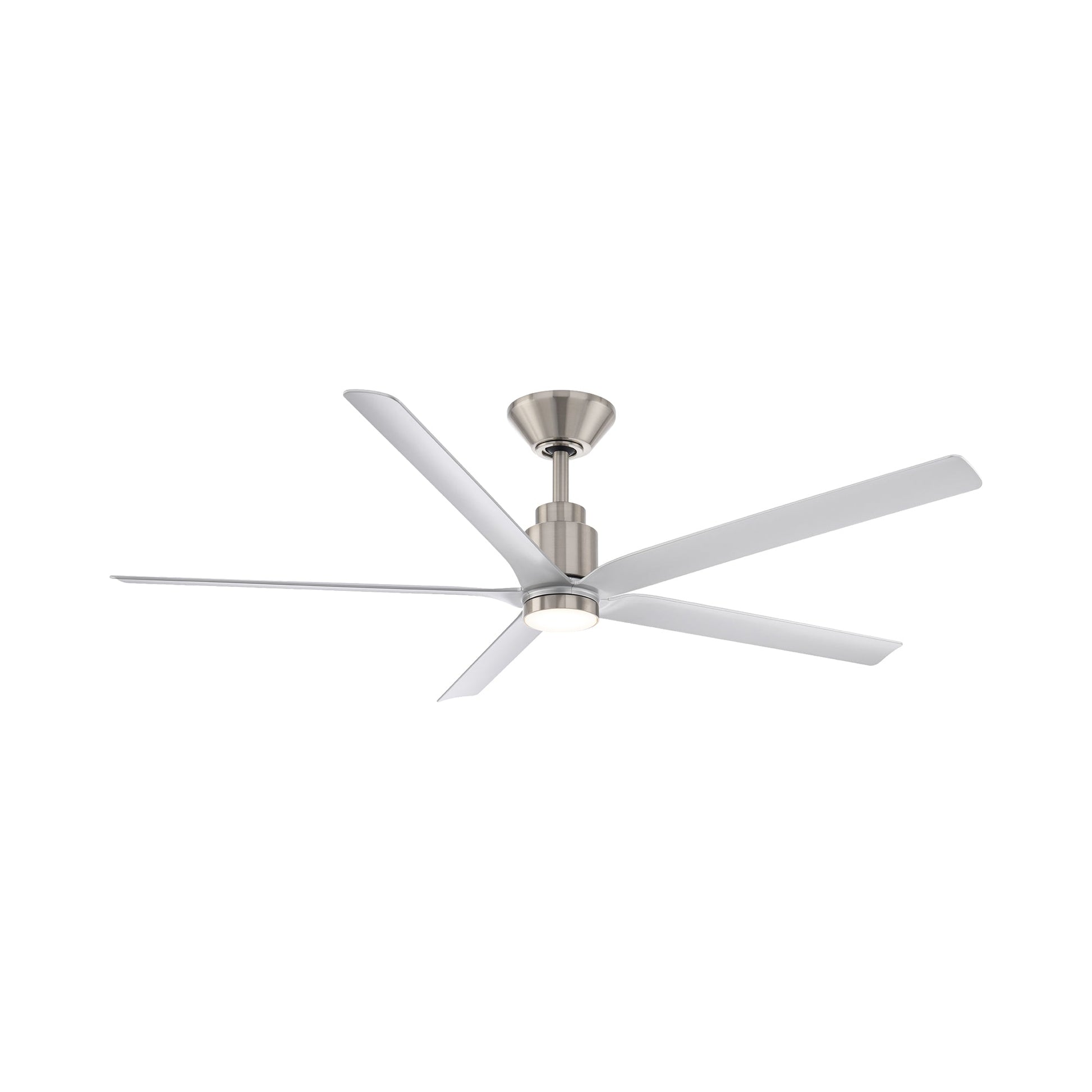 Smooth 5 LED Ceiling Fan in Brushed Nickel/Silver.