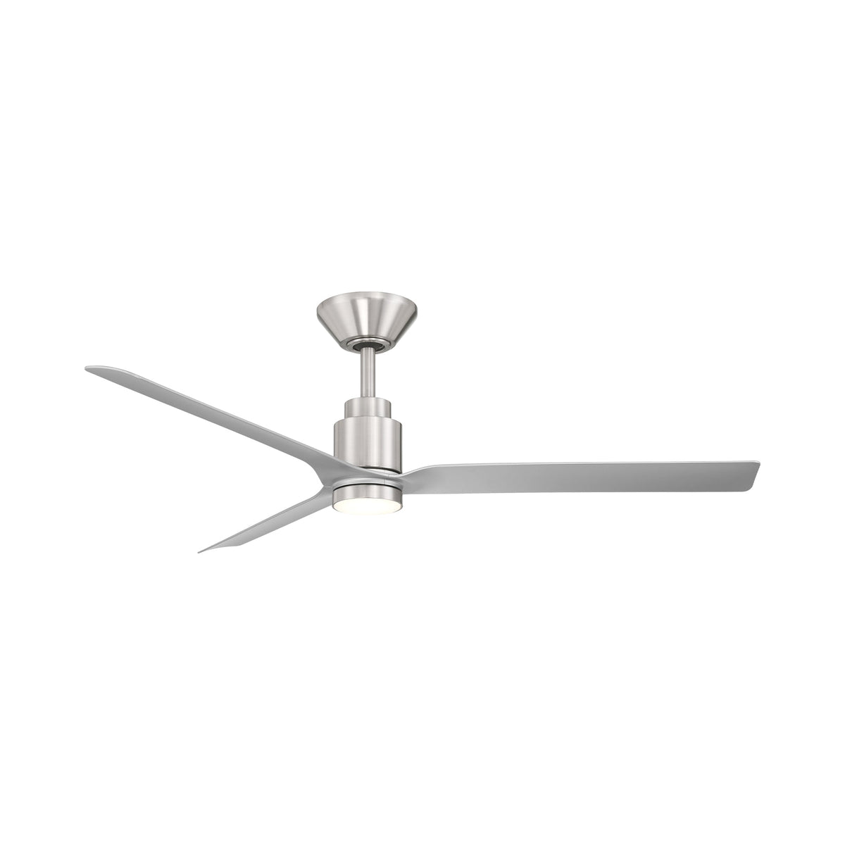 Smooth LED Ceiling Fan in Brushed Nickel/Silver.