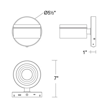 Sorin LED Picture Light - line drawing.