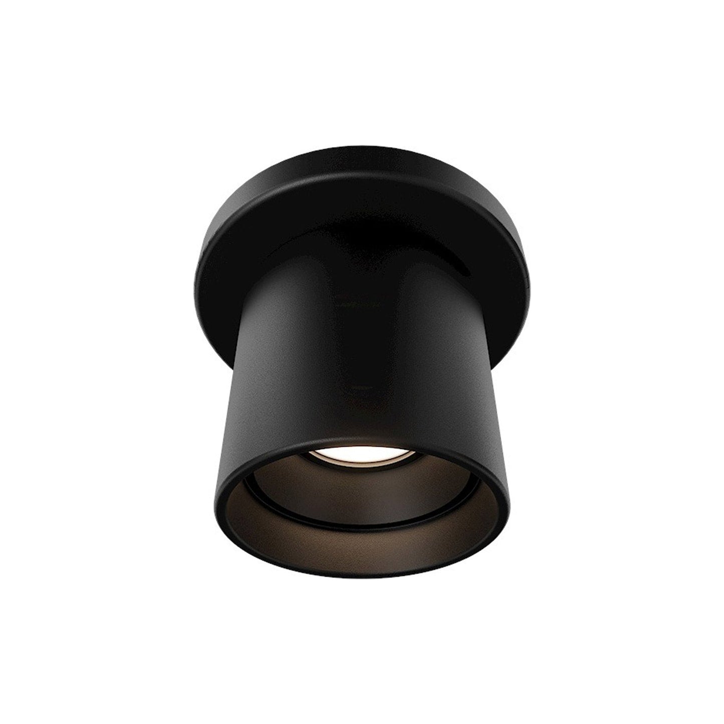 Squat Outdoor LED Flush Mount Light in Black (3.88-Inch).