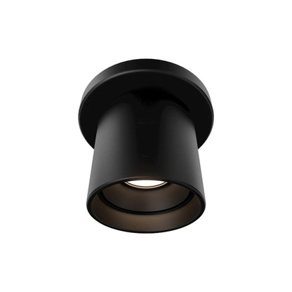 Squat Outdoor LED Flush Mount Light in Black (3.88-Inch).