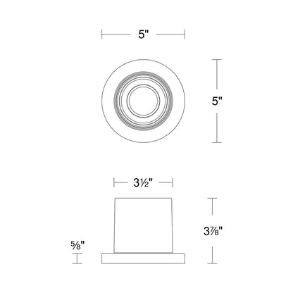 Squat Outdoor LED Flush Mount Light - line drawing.