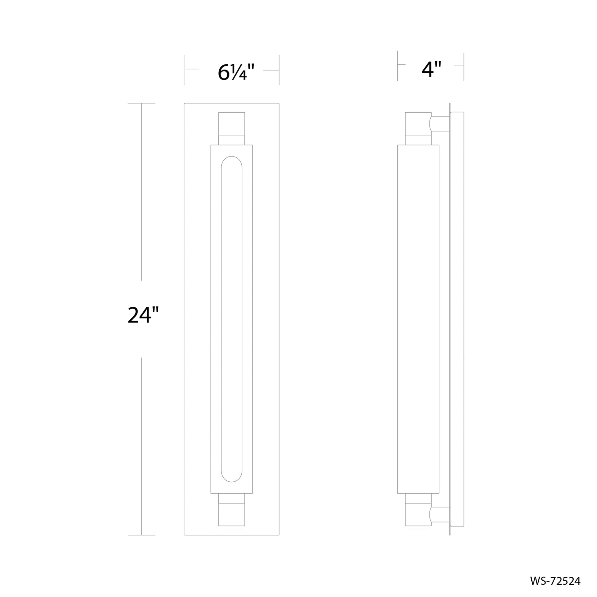 Stanchion LED Wall Light - line drawing.