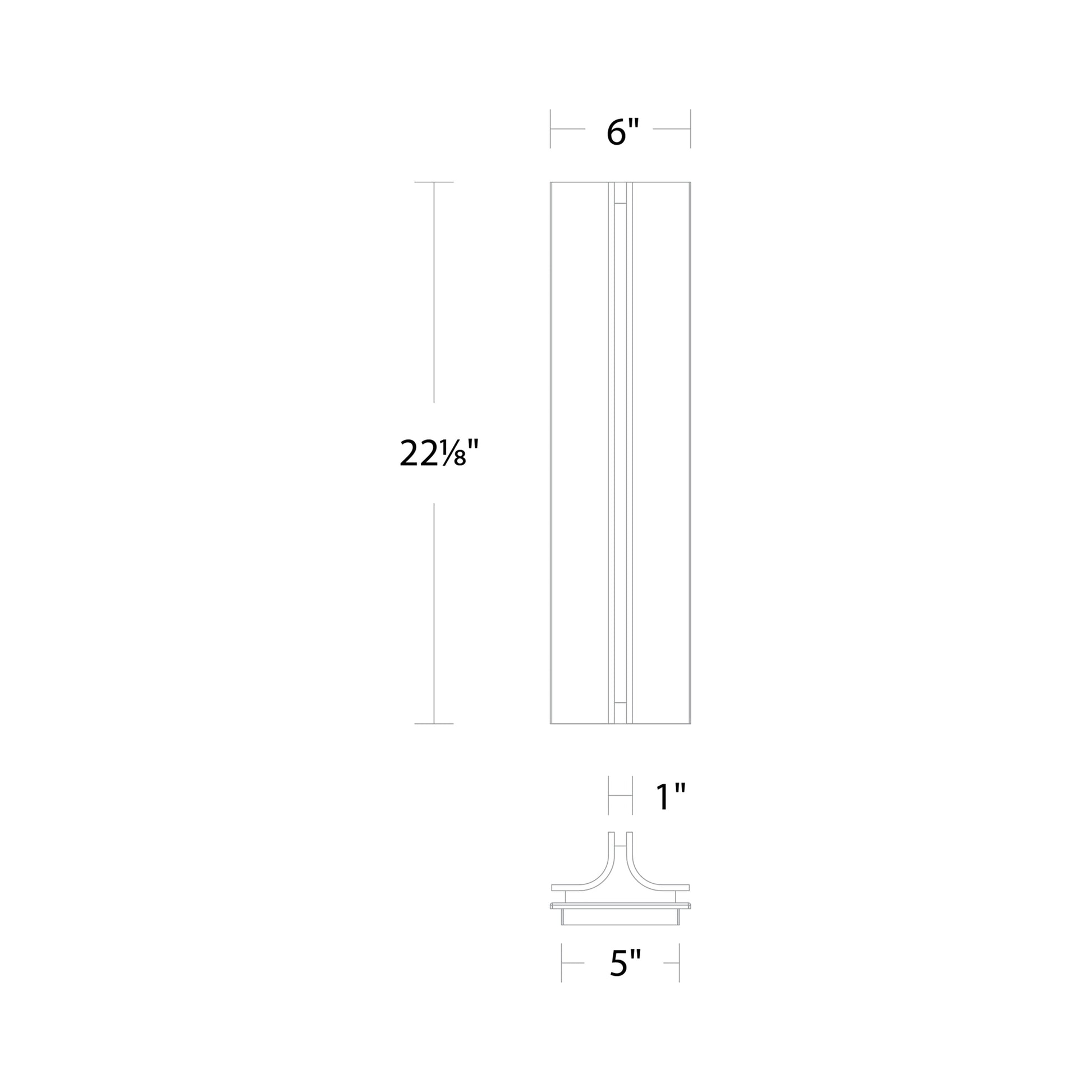 Strait Outdoor LED Wall Light - line drawing.