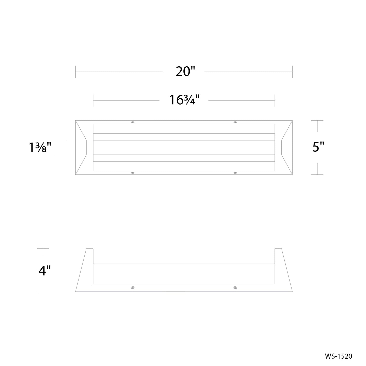 Swale LED Bath Vanity Light - line drawing.