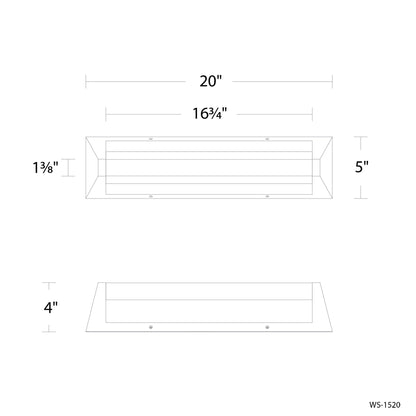 Swale LED Bath Vanity Light - line drawing.