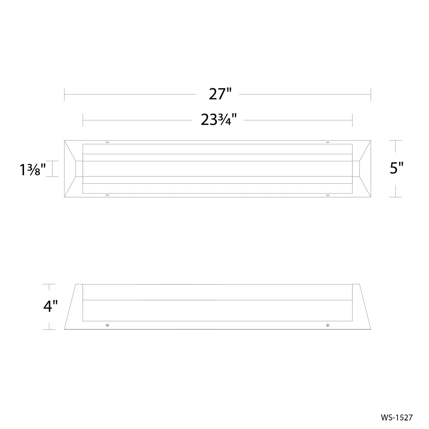Swale LED Bath Vanity Light - line drawing.