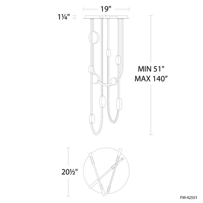 Tableau LED Flush Mount Ceiling Light - line drawing.