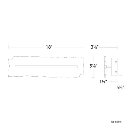 Taffeta LED Wall Light - line drawing.