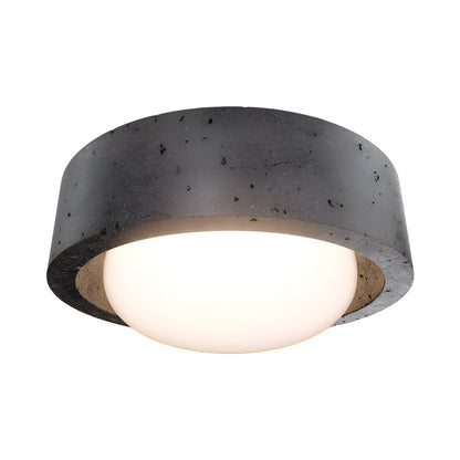 Tane LED Flush Mount Ceiling Light in Basalt Stone/Black.