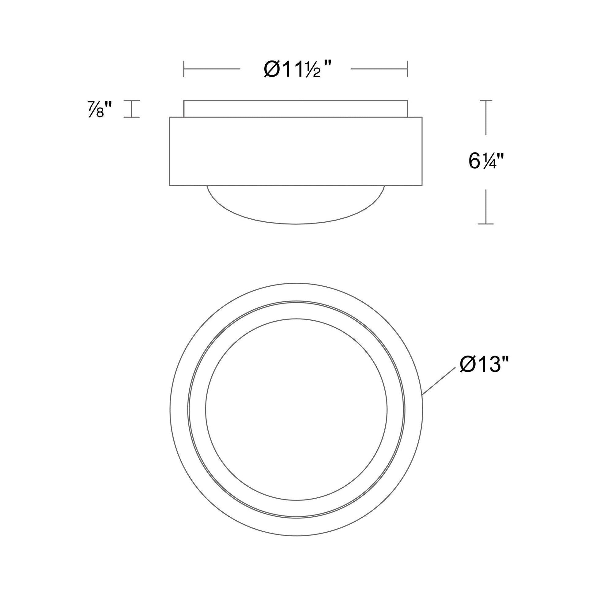 Tane LED Flush Mount Ceiling Light - line drawing.