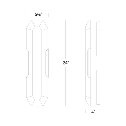 Toulouse LED Wall Light - line drawing.