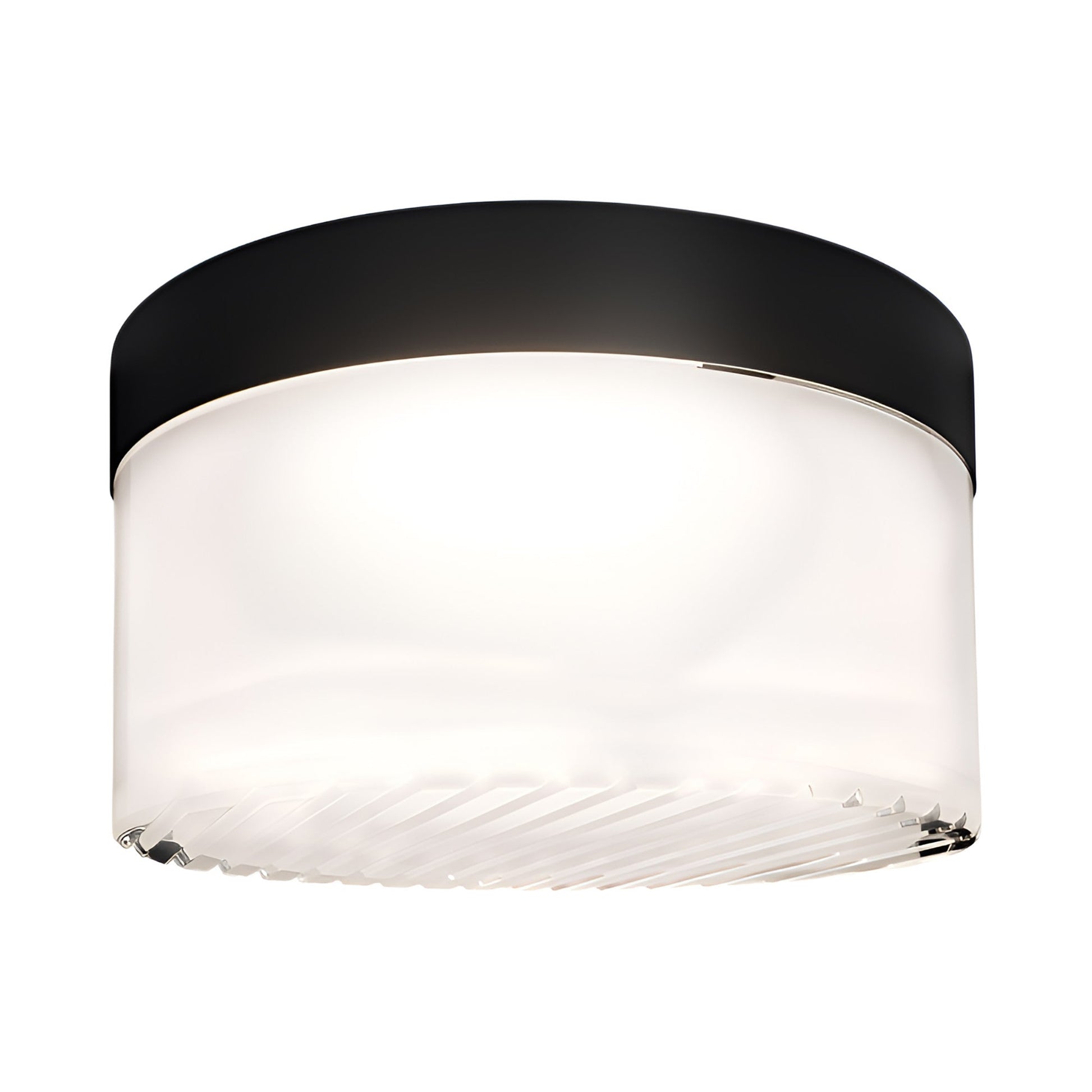 Tuck III Outdoor LED Flush Mount Ceiling Light in Black.