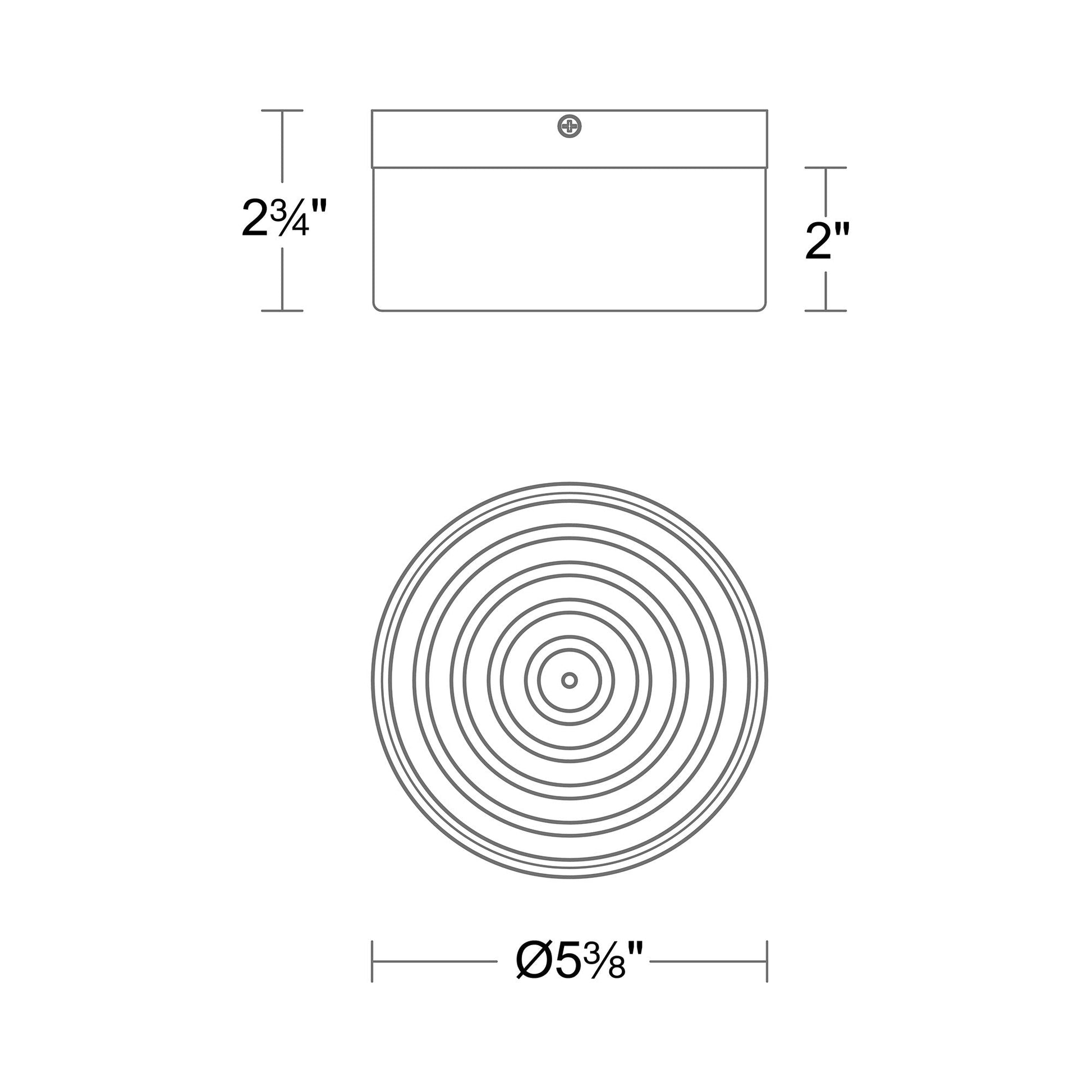 Tuck Outdoor LED Flush Mount Ceiling Light - line drawing.