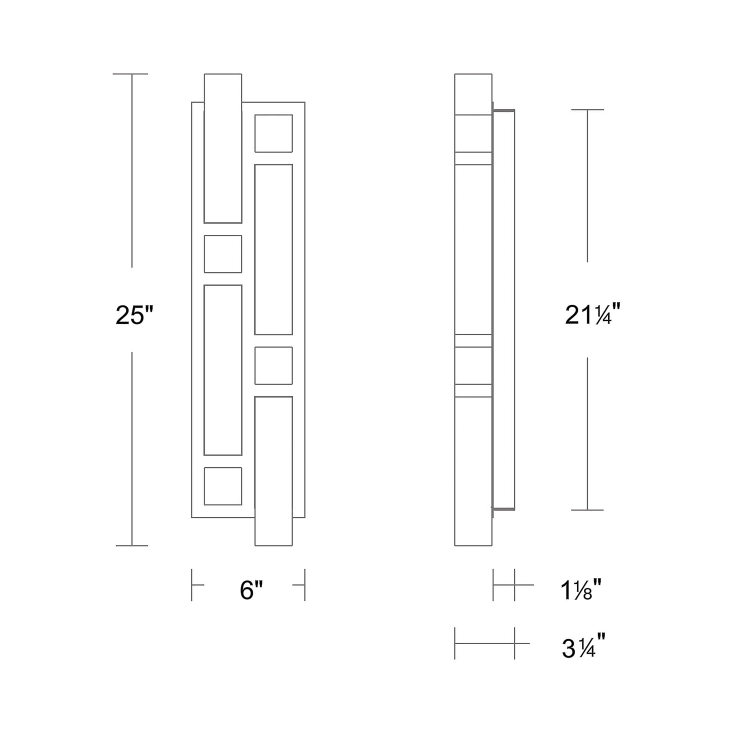 Voxxel LED Wall Light - line drawing.