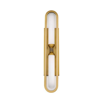Whitt LED Wall Light in Aged Brass.