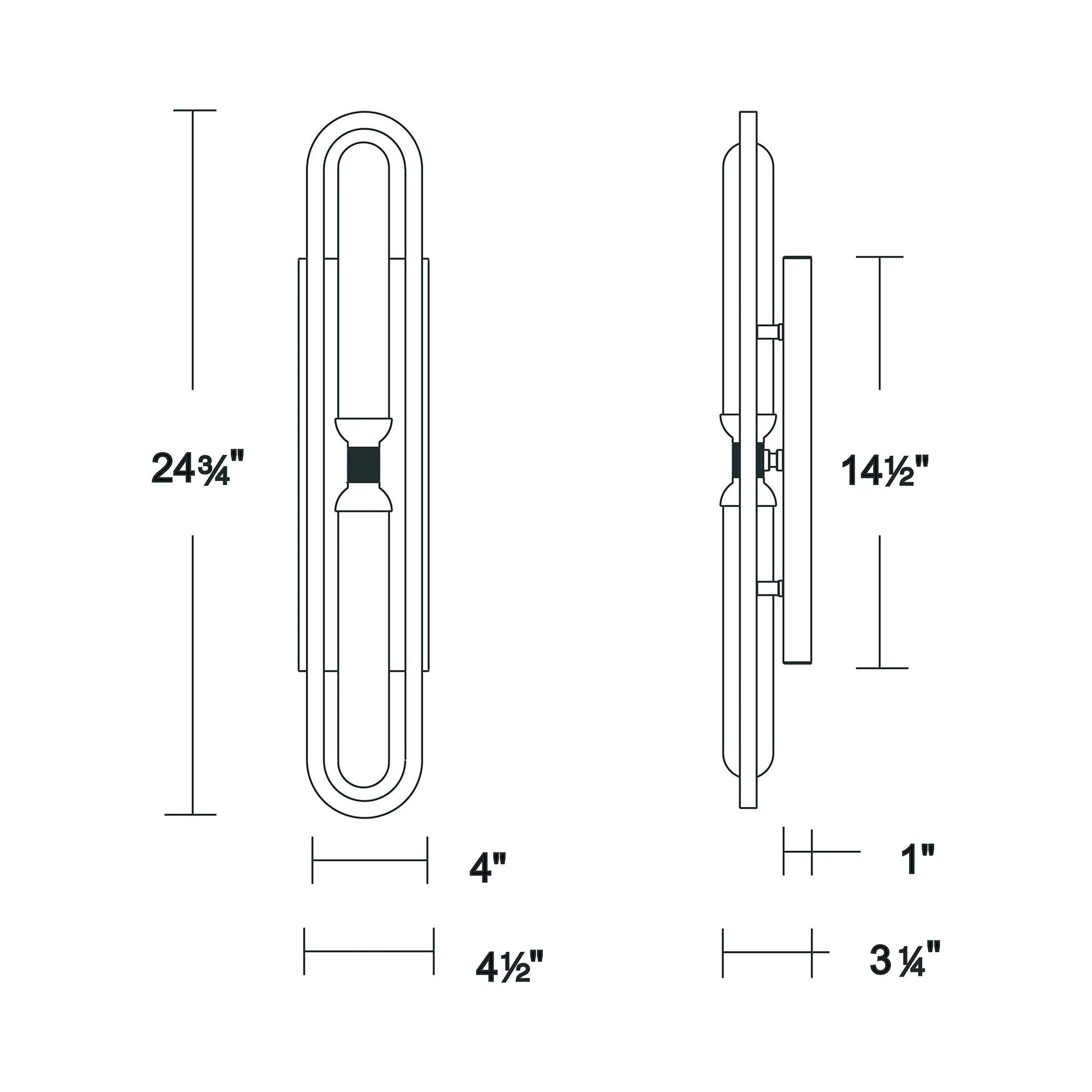 Whitt LED Wall Light - line drawing.