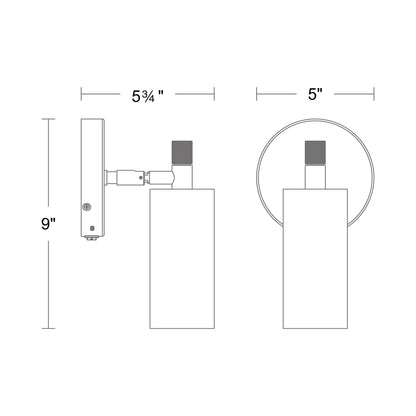 Zayle LED Picture Light - line drawing.