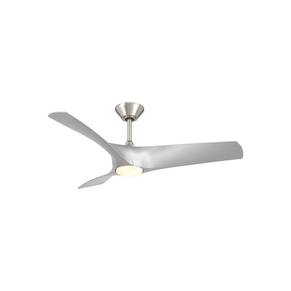Zephyr Smart Outdoor LED Ceiling Fan in Brushed Nickel/Silver (52-Inch).