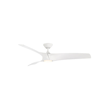 Zephyr Smart Outdoor LED Ceiling Fan in Matte White (52-Inch).