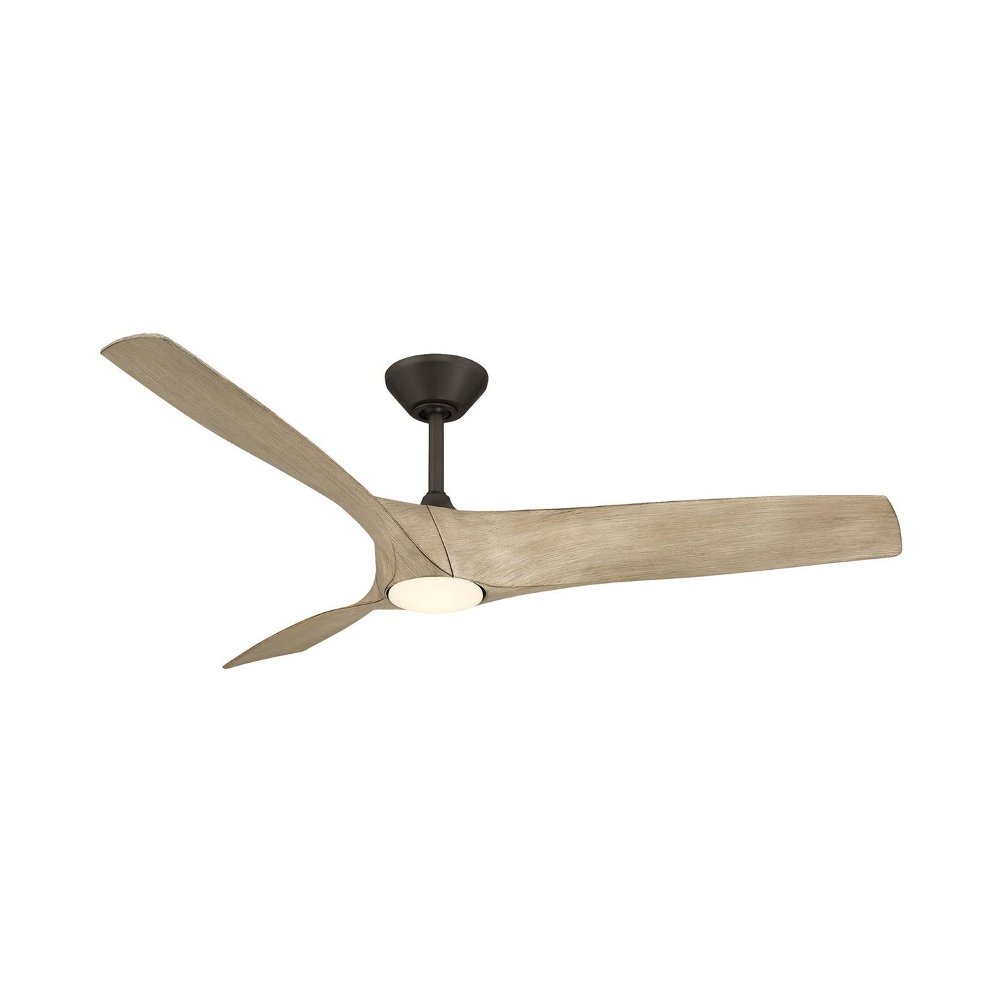 Zephyr Smart Outdoor LED Ceiling Fan in Bronze/White Oak (62-Inch).