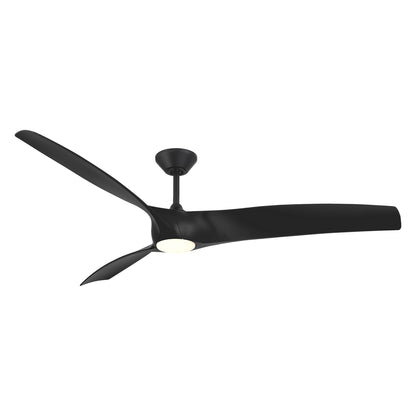 Zephyr Smart Outdoor LED Ceiling Fan in Matte Black (72-Inch).