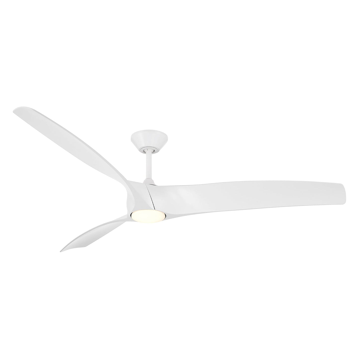 Zephyr Smart Outdoor LED Ceiling Fan in Matte White (72-Inch).