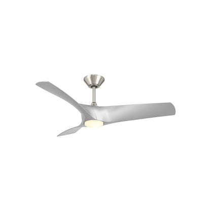 Zephyr Smart LED Ceiling Fan in Brushed Nickel/Silver (52-Inch).