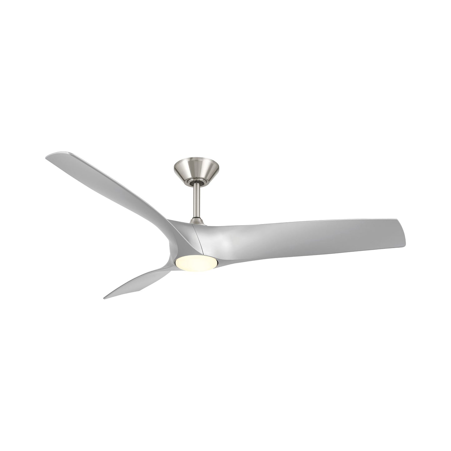 Zephyr Smart LED Ceiling Fan in Brushed Nickel/Silver (62-Inch).
