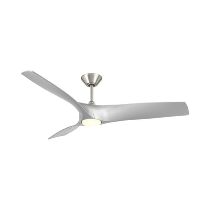 Zephyr Smart LED Ceiling Fan in Brushed Nickel/Silver (62-Inch).