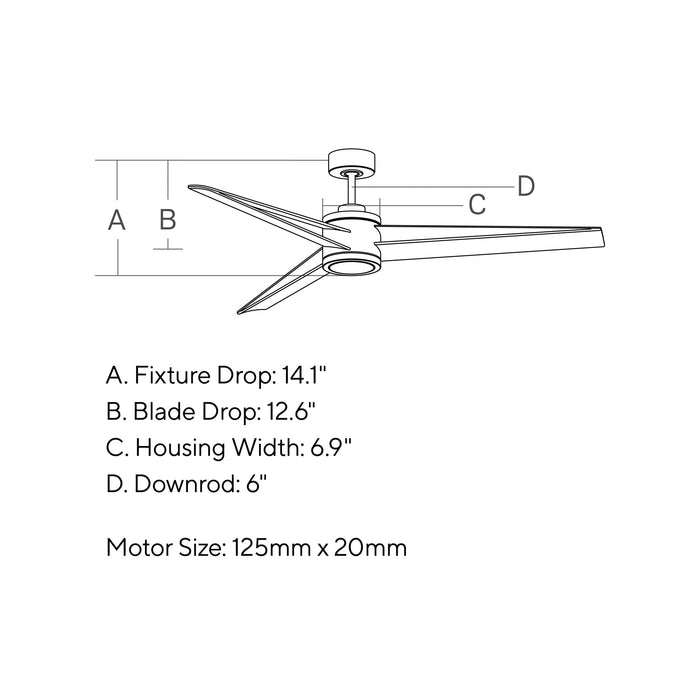 Armstrong LED Ceiling Fan - line drawing.