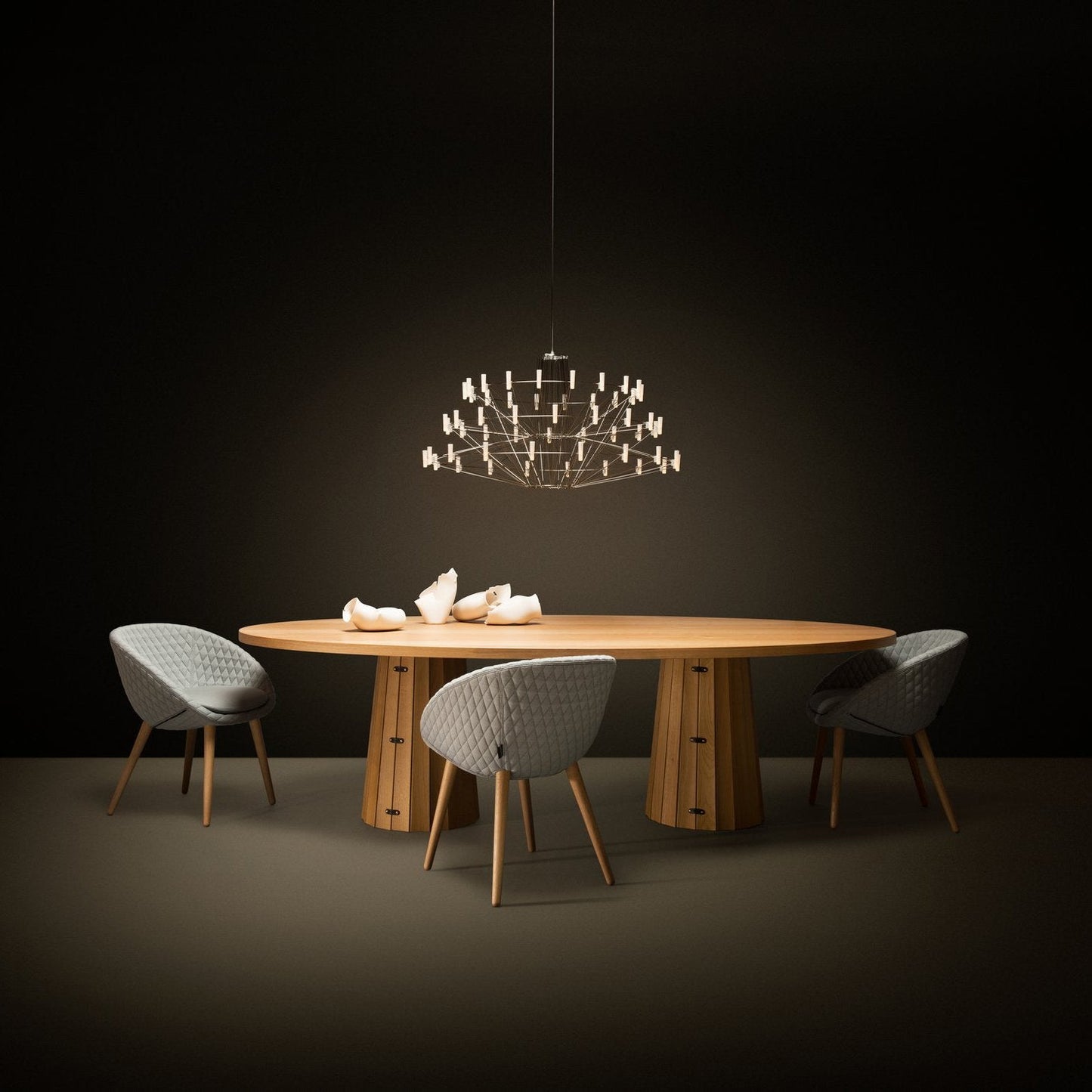 Coppelia LED Chandelier in dining room.