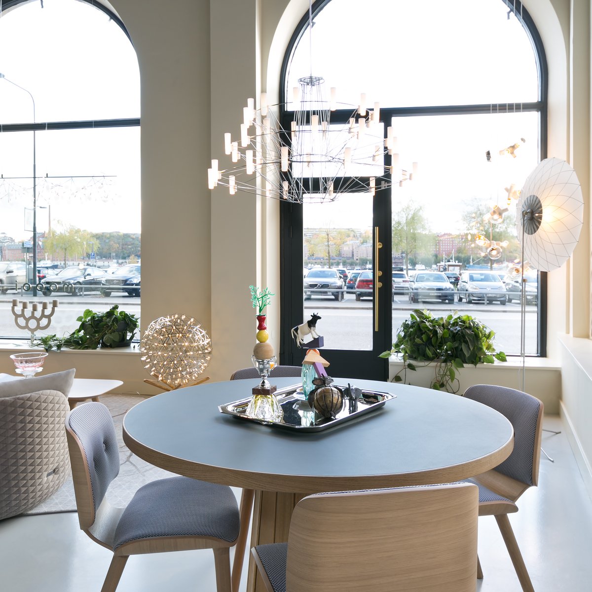 Coppelia LED Chandelier in dining room.