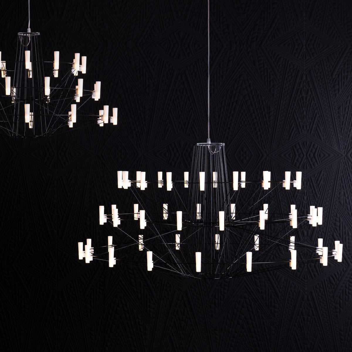 Coppelia LED Chandelier in dining room.