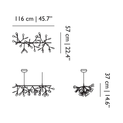 Heracleum III Endless LED Pendant Light - line drawing.
