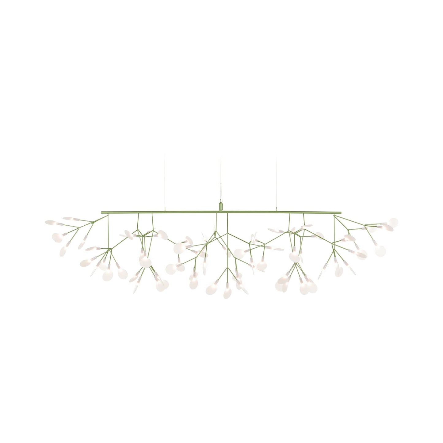 Heracleum III LED Linear Pendant Light in Green.