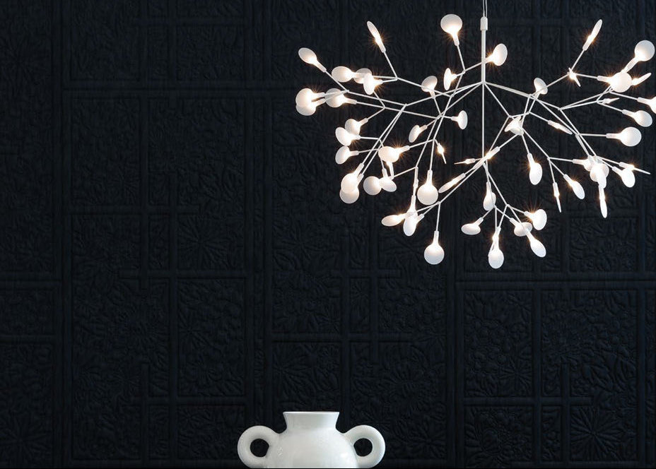 Heracleum III LED Pendant Light in living room.