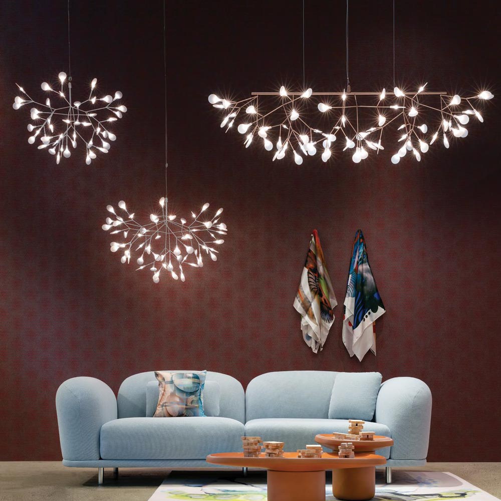 Heracleum III LED Pendant Light in living room.