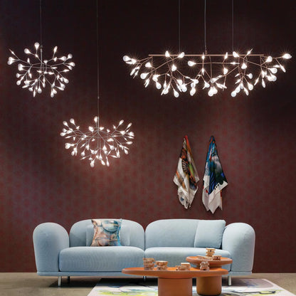 Heracleum III LED Pendant Light in living room.