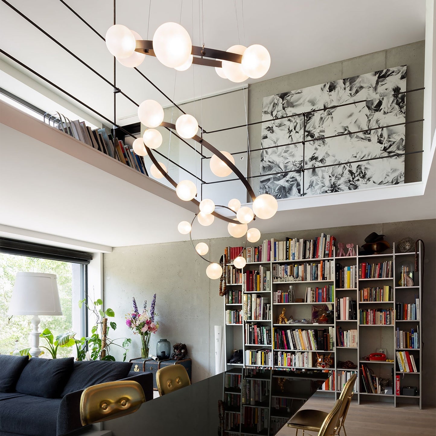 Hubble Bubble Chandelier in dining room.