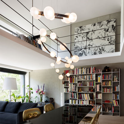 Hubble Bubble Chandelier in dining room.