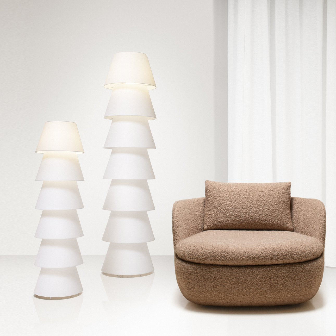 Set Up Shade Floor Lamp in living room.