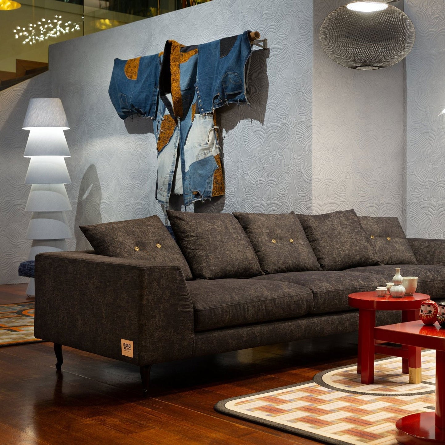 Set Up Shade Floor Lamp in living room.