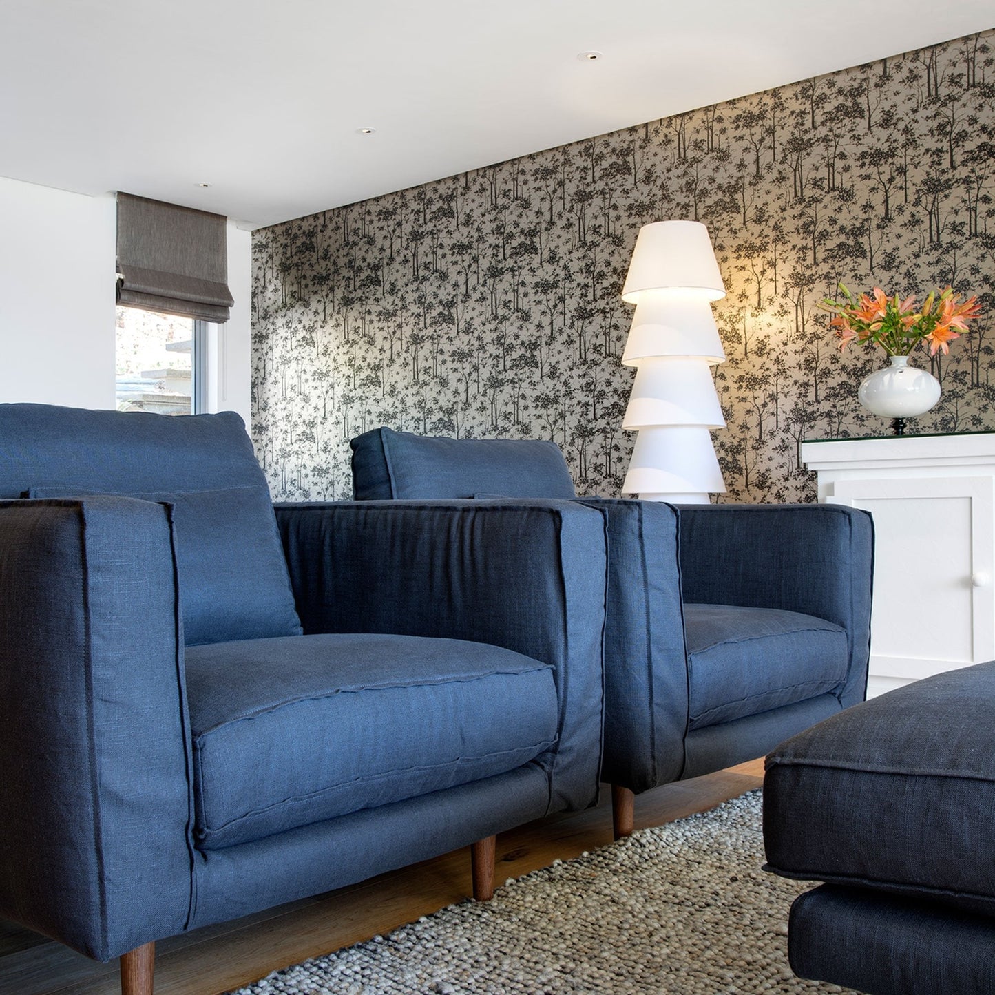 Set Up Shade Floor Lamp in living room.