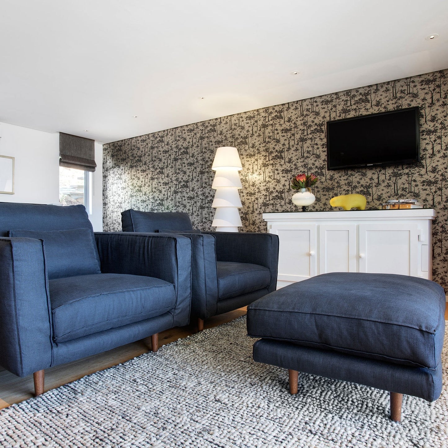 Set Up Shade Floor Lamp in living room.