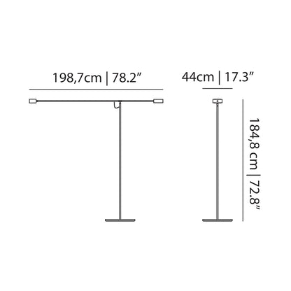 T LED Floor Lamp - line drawing.