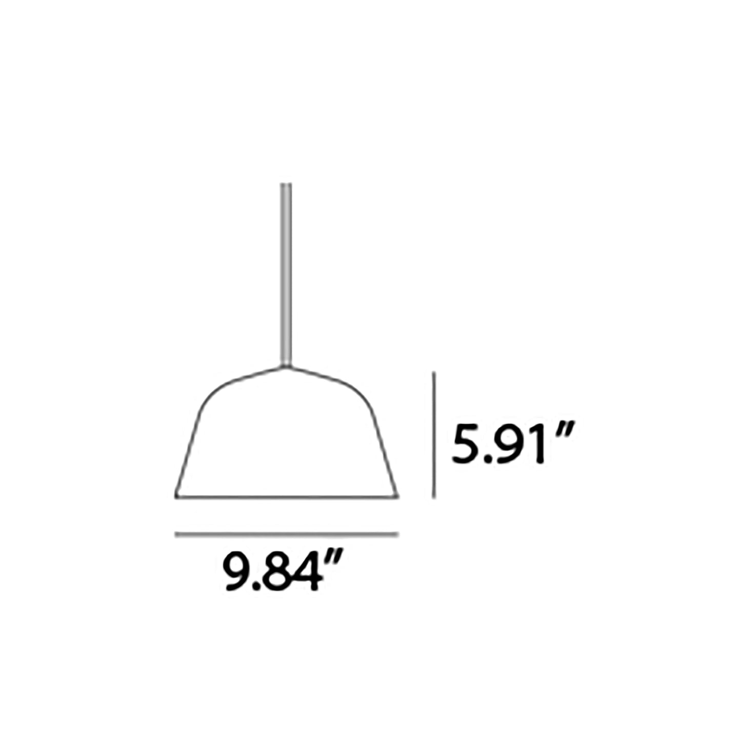 Ambit Pendant Light - line drawing.