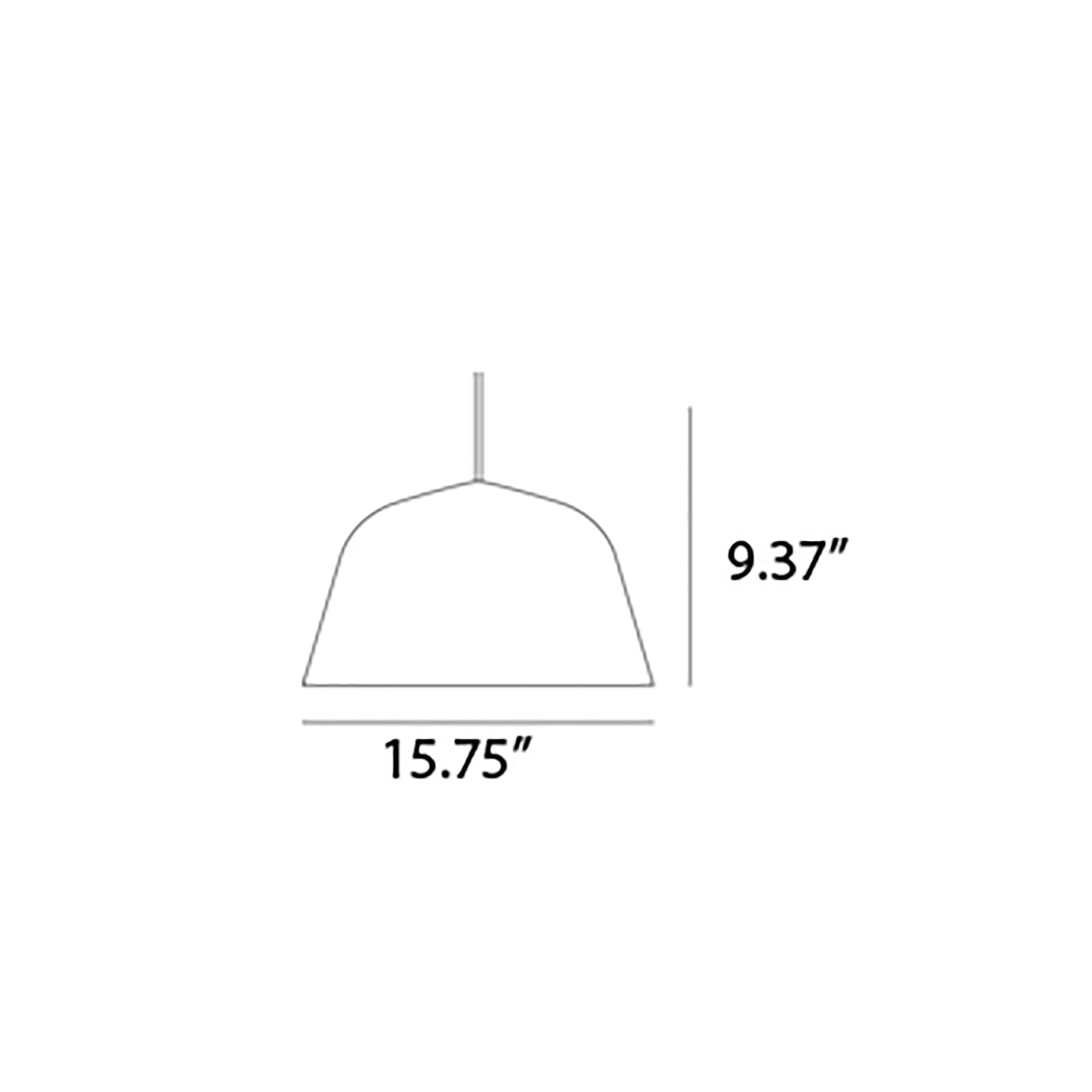 Ambit Pendant Light - line drawing.