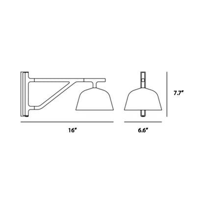 Ambit Wall Light - line drawing.